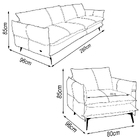 Conjunto Poltrona E Sofá Decorativo Sala De Estar América 4 L