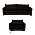 Conjunto Poltrona E Sofá Decorativo Sala De Estar América 4 L