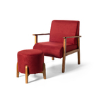 Conjunto Poltrona Estofada Júlia Com Puff Redondo Berlim Dord