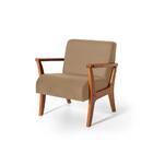 Conjunto Poltrona Estofada Royal Com Puff Redondo Estofado Be