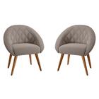 Conjunto Poltrona Para Sala De Recepção Celina Inca Sépia