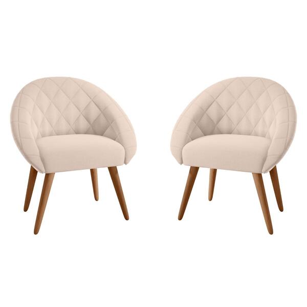 Conjunto Poltrona Para Sala De Recepção Celina Linha Bege