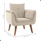 Conjunto Poltrona Para Sala De Recepção Silveiras Inca Areia