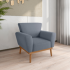 Conjunto Poltrona Para Sala De Recepção Viana Inca Chumbo