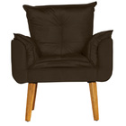 Conjunto Poltrona Para Sala Decorativa Opala E Puff Redondo S