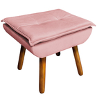 Conjunto Poltrona Puff E Namoradeira Pés Palito Charger Suede