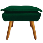 Conjunto Poltrona Puff E Namoradeira Pés Palito Charger Suede