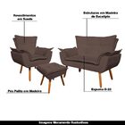 Conjunto Poltrona Puff E Namoradeira Pés Palito Charger Suede