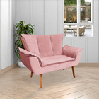 Conjunto Poltrona Puff E Namoradeira Pés Palito Charger Velud