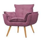 Conjunto Poltronaopala E Puff Redondo Pés Palito Rosê