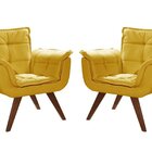 Conjunto Poltronas Bella Opala Pés Palito Decoração Sala Rece