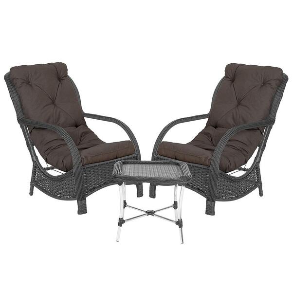 Conjunto Poltronas Com Mesa Jardim Varanda Área Externa Desca