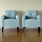 Conjunto Poltronas Decorativas Mayo Boucle Azul