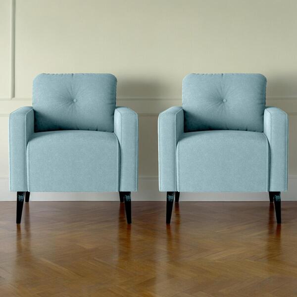 Conjunto Poltronas Decorativas Mayo Boucle Azul