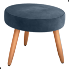 Conjunto Poltronas E Puff Anari Veludo Azul