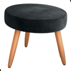 Conjunto Poltronas E Puff Anari Veludo Preto