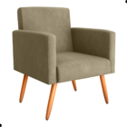 Conjunto Poltronas E Puff Anari Veludo Turkey Cappuccino