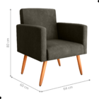 Conjunto Poltronas E Puff Anari Veludo Turkey Marrom