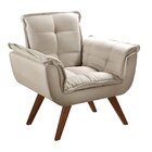 Conjunto Poltronas Pés Palito Decoração Sala Recepção Bege