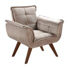 Conjunto Poltronas Pés Palito Decoração Sala Recepção Cinza C