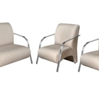 Conjunto Poltronas Venus Braços Em Alumínio 1 Namoradeira 2 D