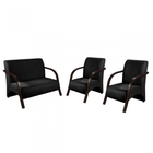 Conjunto Poltronas Venus Braços Em Madeira 1 Namoradeira, 2 D