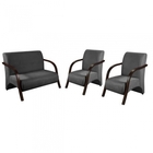 Conjunto Poltronas Venus Braços Em Madeira 1 Namoradeira, 2 D