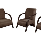 Conjunto Poltronas Venus Braços Em Madeira 1 Namoradeira 2 De