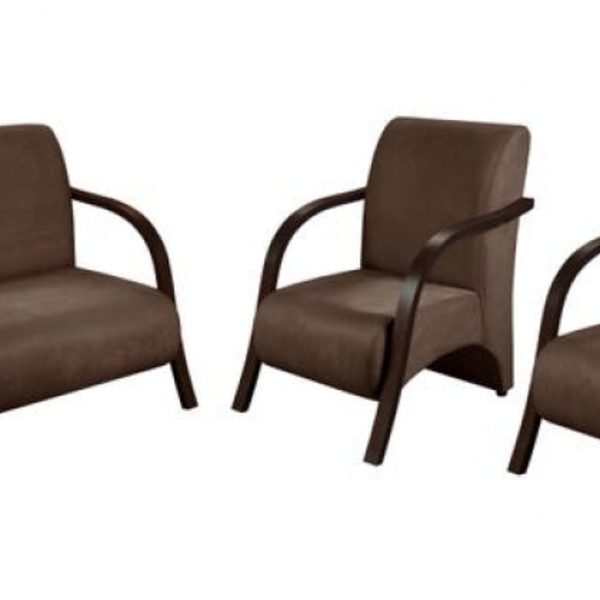 Conjunto Poltronas Venus Braços Em Madeira 1 Namoradeira 2 De