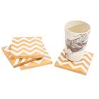 Conjunto Porta Copos Bambu Anji Zig Zag 4 Peças