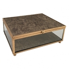 Conjunto Porta Joia E Bandeja Metal Dourado E Vidro Btc