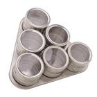 Conjunto Porta Tempero 6 Peças Inox Suporte Magnético - Lyor