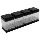 Conjunto Porta Temperos E Condimentos 4 Peças - Preto