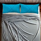 Conjunto Porta Travesseiro Em Veludo Drapeado Azul Turquesa