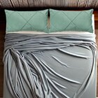 Conjunto Porta Travesseiro Em Veludo Drapeado Verde Menta