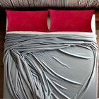 Conjunto Porta Travesseiro Em Veludo Drapeado Vermelho