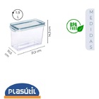 Conjunto Pote Hermético Trava Mais Acrílico Cristal 1,9 Litro