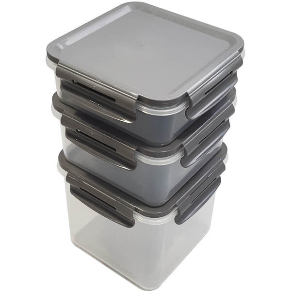 Conjunto Potes Herméticos 1500ml 800ml 500ml Mantimentos Chum