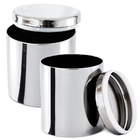 Conjunto Potes Inox Para Mantimentos c Tampa 5 Peças Cozinha