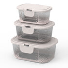 Conjunto Potes Tampa-fixa Para Alimentos Prisma 3 Peças