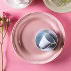 Conjunto Prato Raso Rosa Fractal Com 4 Unidades