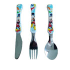 Conjunto Pratos E Faqueiro Com 3 Pcs  Mickey Kids Fundo Azul