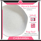 Conjunto Pratos Fundo Sobremesa Cerâmica Orion Branco 8pçs