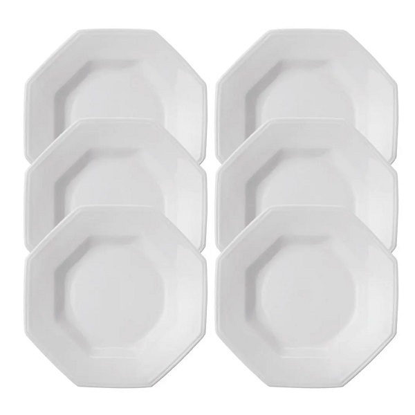 Conjunto Pratos Fundos Schmitd Prisma 6 Peças Branco
