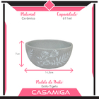 Conjunto Pratos Raso Fundo Cerâmica Anastásia Cinza 8pçs