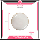 Conjunto Pratos Raso Fundo Sobremesa Cerâmica Caoba Bege 12