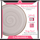 Conjunto Pratos Raso Fundo Sobremesa Cerâmica Caoba Cinza 12