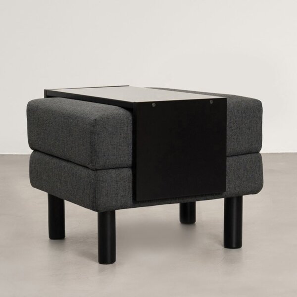 Conjunto Puff Baú 60cm E Bandeja Antúrio Cabecasa Madeiraorig