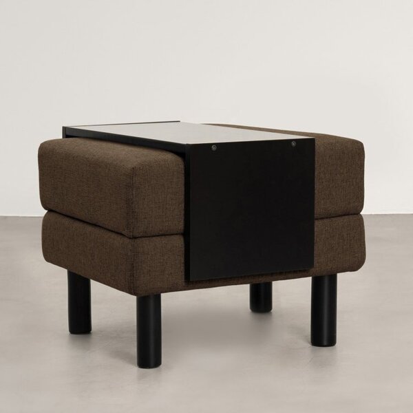 Conjunto Puff Baú 60cm E Bandeja Antúrio Cabecasa Madeiraorig