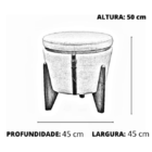 Conjunto Puff Zeus Linho Cinza